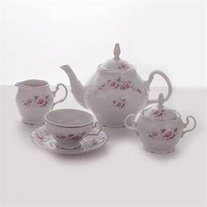 Сервиз чайный 205мл на 6перс. 15пред. "Роза серая платина 5396021" Bernadotte 35732