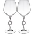 НАБОР БОКАЛОВ ДЛЯ ВИНА ИЗ 2 ШТ ПЛАТИНОВЫЕ.370 МЛ. ВЫСОТА=23 СМ. 661-078